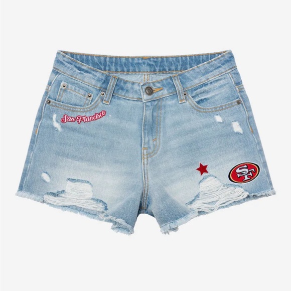 NWT NFL San Francisco 49ers Denim Shorts 🏈 - Picture 3 of 12